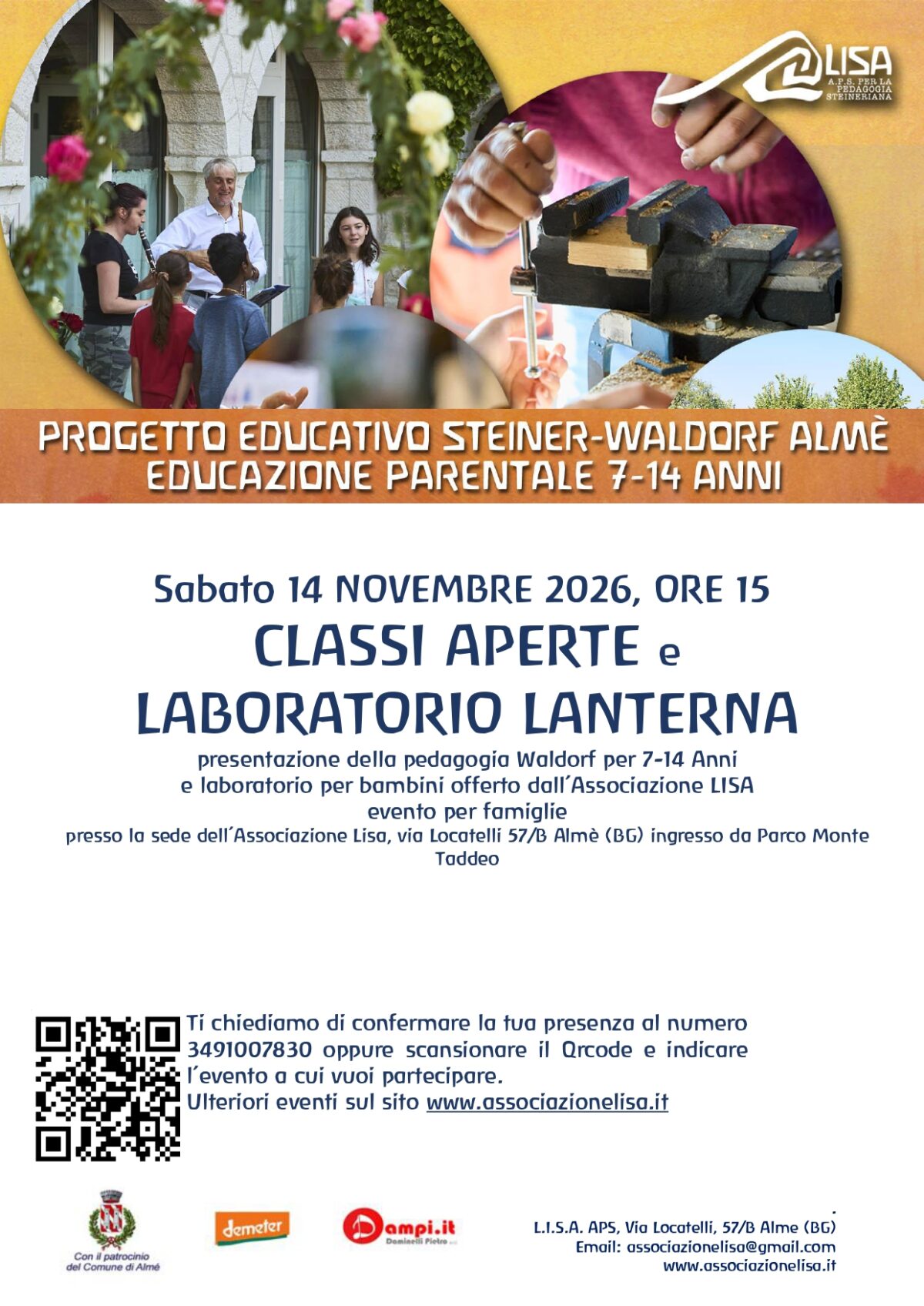 Classi Aperte 7-14 anni e laboratorio Lanterna
